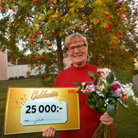 Solveig vinner nästan varje månad. Och nu vann hon stort i Guldkanten!
